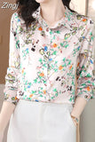 Woman Blouses 2023 Office Lady Silk Shirts for Women Print Elegant and Youth Woman Blouses Vintage Tops Clothing