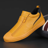 Autumn New Men's Shoes Trendy Shoes Men's Double Zip Casual Shoes Men's Board Shoes Trend Warm Leather