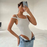 Zingj Women's Vest Thread Jumpsuit Solid Color U-Neck Sleeveless Tight Jumpsuit