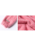 Out Long Sleeve Pink Crop Top Female Clothing Casual Pullover Sexy Sweater Women Corset Clothes Aesthetic Y2k Top