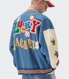 Lucky Embroidery Varsity Jacket-Outfit