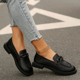 Soft Leather Shoes Women 2025 New Fashion Round Head Comfortable British Wind Thick Sole Single Shoes Spring And Autumn Small Leather