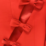 Early Autumn New Star Fashion Personality Asymmetric Hollow Bow