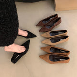 Small Thin Velvet Single Shoes Women's Shoes 2025 Autumn And Winter New Temperament With French Pointed High-Heeled
