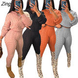 Women Tracksuit Two Piece Set Knit Ribbed Solid Color Slim Bodycon Matching Set Clothes For Women
