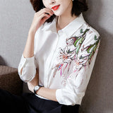 Silk Women Shirts Woman Satin Blouses Tops Women Long Sleeve Shirts Woman Satin Silk Shirt Blusas Mujer De Moda 2023