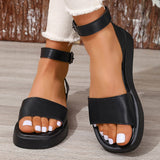Women 2025 Summer New Large-Size Casual Cake Thick-Sbottomed Fish Mouth Buckle With Sandals