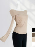 Zingj Temperament Royal Elder Sister Senior Sense A Word Shoulder Clothes Female Spring Clothes New White Bottom Shirt French Square Collar Long Sleeve