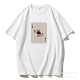New Cotton Short-Sleeved Top Small Print Collar T-Shirt Loose Soft Ins Women's
