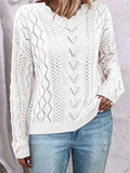 Women's Sweater Knitted Shirt Design Hollow V-Neck Long-Sleeved Hooded