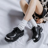 Zingj Niche Commuter Derby Shoes Tide British Men And Women Round Head Thick Platform Increased Versatile Casual Leather Shoes