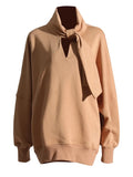 Personality Style 2025 Autumn Scarf Collar Silhouette Loose Long Sleeves Irregular Versatile New Hoodie