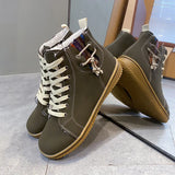 Boots Women's 2025 New Flat Heel Martin Boots Winter High-Top Single Shoes Women's Cotton