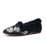 Zingj Shoes Single Shoes Lotus Embroidered Cloth Shoes With Cheongsam Pointed Muller Women's Shoes Spring And Autumn