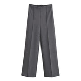 New Half-High Collar Fluffy Short Coat 1223451 High-Waisted Trousers