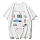 Hand-Painted Printed T-Shirts For Women's Summer New Loose Round-Neck Cotton Short-Sleeved Tops