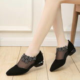 Version Of Large-Size Thick-Trinknet Permeable Single Shoes Women 2025 New Mesh Yarn Hollow Water Drill Head