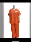 Adult Prison Clothes Inmate Costumes For Masquerade Children's Orange Prison Clothes