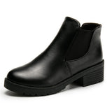 New Short Boots Low-Heeled Martin Boots Women's Boots Autumn Winter New Fashion Small Leather Shoes Round Head Women's