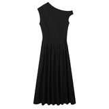 Women's ZA Summer New Temperament Light Long Shoulder Folded