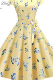 Vintage Dress Women Polka Dot Elegant Short Sleeve A-Line Midi Party Dress Sundress Robe Rockabilly