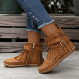 Women Double-Layer Tang Fus Women's Donka Shoes Flat Bean Shoes Autumn New Side Zipper Plus Velvet Women's