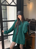 Xixi 2025 Autumn And Winter Loose Long Sleeve Temperament Wool Long Sleeves Solid Color Knitwear Sweater Sweater Women