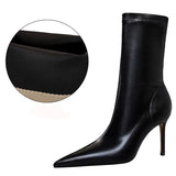 Shoes Leather Boots Women Ankle Boots Autumn Winter Boots Women High Heels Short Boots Ladies Booties Chaussures