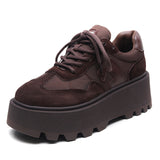 Retro Thick-Sedged Old Dad Shoes Autumn New Fashion Casual High-Board Shoes