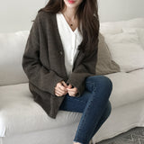 Korea Autumn Sweater Women's Cardigan Tide 2025 New Women's Fashion Thin V-Neck Knitted