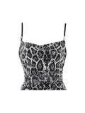 Strap Halter Sexy Leopard Backless Dress Fashion Elegant Y2k Sequins Sleeveless Club Party Dresses Bodycon 2023