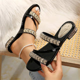 2025 Summer New Water Drill Side With Cool Slippers A Word Casual Wear Beach Cold