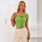 Independent Research And Development Of Casual Fashion Women's 24 Years New Solid Color Shoulder Waist