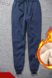 Winter Women Cashmere Warm Pants Casual Thick Velvet Tracksuit Pants Loose Wool Sweatpants for