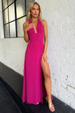 Women's New Hanging Neck V Tie Strap Bare Back Open Dress