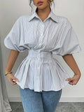 And Summer Fashion Striped Shirt Women's Summer New Casual Shirt