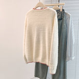 Spotted Dog Watery Wool Sweater Women Winter Soft Languid Horse Hair Long Knitted Blouse Autumn And