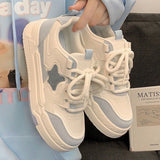 Pastel Color Block Star Sneakers-Outfit