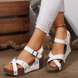 With Thick Bottom Heel Sandals Women Large Size Rivet With Fish Mouth Beach Cool Drag