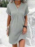 Women's 2025 New V Solid Color Coat Coat Comfortable Casual Button