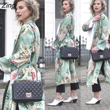 Women Loose Retro Silk Casual Kimono Flower Long Cardigan Tops Boho Autumn Winter Coat Jacket Blouses Long Sleeve