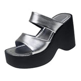 And Loose Cake Thick Bottom Slippers Women Summer Wear High And Cool Drag 2025 New Word Slippers
