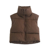 Color Double Pocket Collar Cotton Vest 2025 Autumn And Winter New Color Repair Cotton Vest