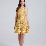 High-End Heavy Industry Embroidery Flowers Waist Thin Sling Dress Female Elegant Dress