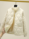 Coat Cotton Women With Plus Thick Small Cotton Jackets Small Lattice Lattice Lingge Cotton Clothes