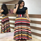 Summer Digital Temperament Commute Multicolor Printing Round Neck Long Sleeve Short