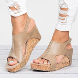 Spring And Summer New Rivet Slope And Fish Mouth Sandals Women Large Size Waterproof Table Hollow High Heel Women