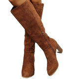 Size 2025 New Autumn And Winter Fashion Women's High-Heeled Long-Heeled Over-Knee Boots Thick Heel Thick Thick Thick Sand