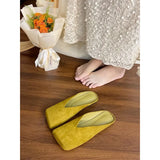 Half Slippers Women Wear The New Small Square Head Velvet Casual Soft-Soled Muller Shoes In The Autumn And Winter Of