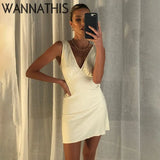 Fashion Clubwear Sexy Cami Mini Dress For Women Sleeveless Lace Up Summer Minimalist Casual V-Neck Basis Vestidos